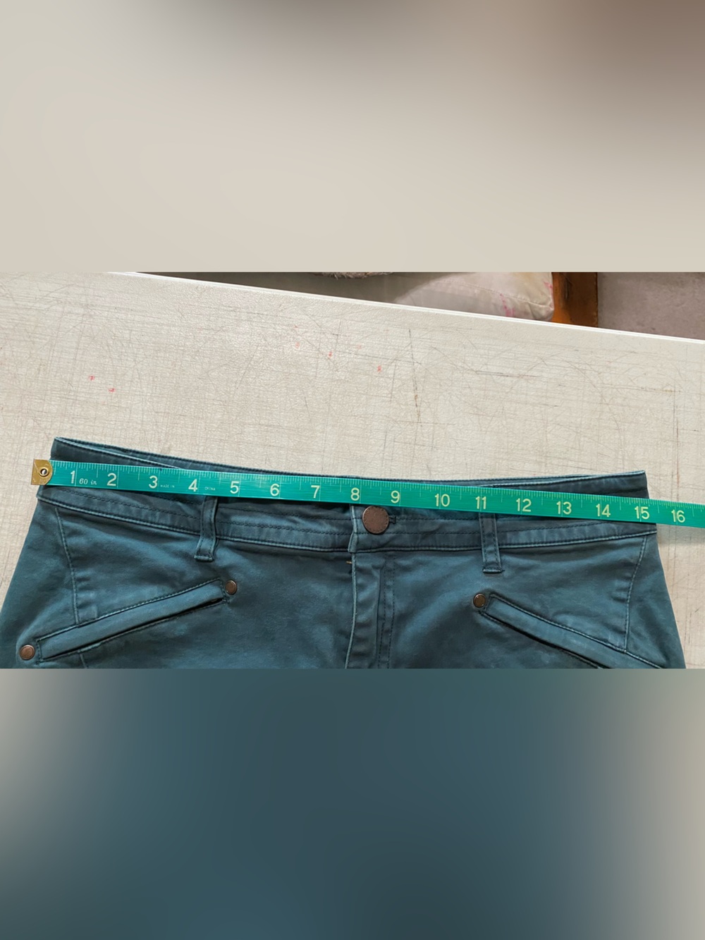 Peruvian Connection Pine Green Skinny Motorcycle Jeans women’s - Picture 9 of 12